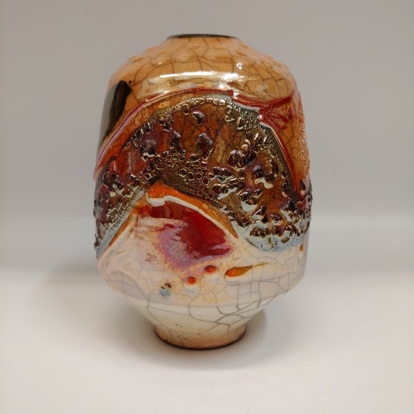 #221176 Raku Vase 3x Fired 6x4 $32 at Hunter Wolff Gallery